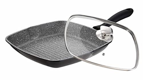 Grillpanna gjuten aluminium Ø 28 cm steakpanna fiskpanna stekpanna induktion