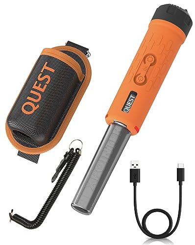 Quest XPointer 2 PI Rechargeable Waterproof Pinpointer – Pulse Induction Precision, Fully Submersible Up to 5M, Ultra-Stable Performance in All Ground Conditions, Great for Gold, Relics, Coins