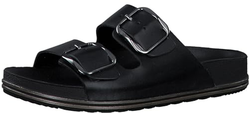 Tamaris Damen Footbed Styles Leder; BLACK LEATHER/schwarz; 38 EU