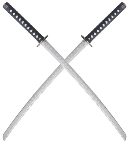 Pack 2 Epees Plastique Katanas en Polypropylene Argent 105cm Entrainement Epee Combat