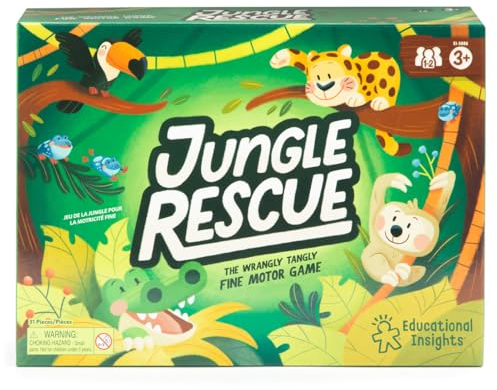 Learning Resources Jungle Rescue the Wrangly Tangly Fine Motor Game, Jungle Toys Fine Motor Skills Game for Ages 3+, for 1 to 2 Players