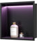 Neohomee Wandnische Dusche Edelstahl mit RGB LED-Licht, Eingebettete Duschnische Schwarz Einzelregal Lagerung mit Fernsteuerung für Badezimmer, 30 x 30 cm