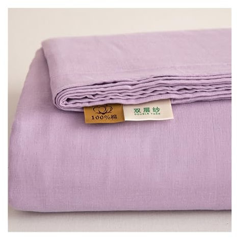 Bettlaken Betttuch Haustuch Laken 100% Baumwolle ohne Gummizug Superweiches aus Doppelter Gaze viele Farben und Größen(Purple,200x230cm)