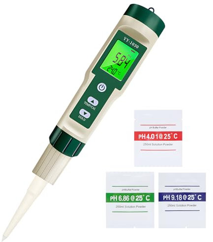 pH-Meter für die Herstellung von fermentierten Lebensmitteln, Test pH, °C/°F, LED-Hintergrundbeleuchtung, IP67, PH-Kalibrierungsset, Messung von Teig, Käse, Wasser, Obst, Erde, Fleisch, pH-Meter