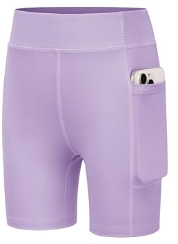 Arshiner flickor sportshorts unisex shorts leggings barn cykelshorts hög midja gymshorts med ficka 5-12 år