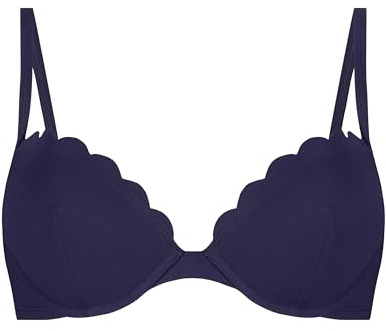 Hunkemöller Haut de bikini Scallop préformé à armatures, Bleu nuit, 90G