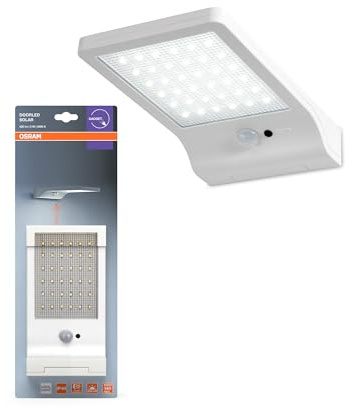 Osram Door Luminaire solaire LED blanc, IP44, avec détecteur de mouvement, lumière blanc froid (4000 K), à énergie solaire, pour l'extérieur