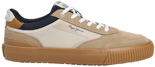 Pepe Jeans Nolan Street M - Tenis para Hombre, Color marrón (Beige Arena), Talla 44