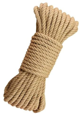 STOBAZA Cuerda de Sisal Multifunción para Rascar Gatos 6 MM de Grosor 25 Metros Cuerda de Yute Natural Resistente para Decoración DIY Lámparas y Manualidades en Hogar y Mascotas