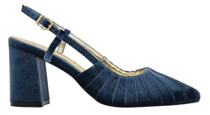 Azarey Zapato DE Terciopelo Destalonado Azul - (Talla 39)