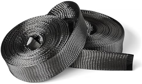 Protection de Manchon Fil Maille tressée résistante aux Hautes températures Tube Fibre Carbone 2MM-40MM(10mm,1.0M)