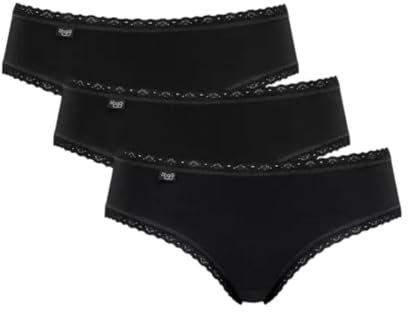 Sloggi Damen 24/7 Cotton Lace Hipster C3p Slip, Schwarz, 40 EU