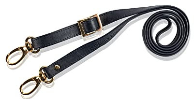 Josephine Osthoff - SCHULTERRIEMEN Echtleder Ersatzriemen Gurt Crossbody Strap Ersatz 135 cm Länge 2 cm Breite, Farbe:Marine/Gold