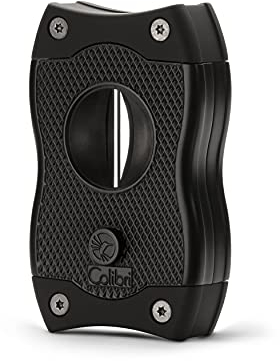 Colibri SV-Cut Zigarrenschneider | Schwarz | 2-In-1 S und V Schnitt |Federauslöser | Bis zu 66 Ringmaß-Zigarren | Ergonomisches Design | Inklusive Geschenkbox