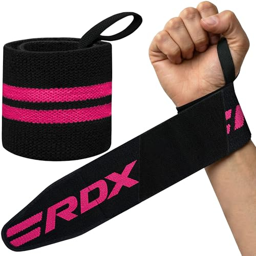 RDX Weight Lifting Wrist Wraps Support, IPL USPA Approved, Elasticated Pro 18” Cotton Straps, Thumb Loop, Powerlifting Bodybuilding Fitness Strength Gym Training WOD Workout, Gymnastics Calisthenics