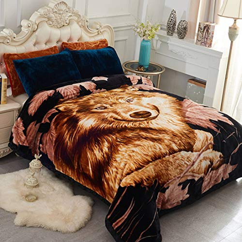 JML Plush Soft Fleece Blanket King Size, 10.5 lbs, 87 x 94, Wolves