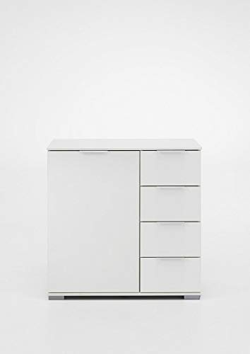 Beauty.Scouts Kombikommode Ammelie Kommode weiß (1-TRG. + 4 Schubkästen) 81x83x41cm Board Sideboard Schlafzimmerschrank Schlafzimmerboard Aufbewahrung