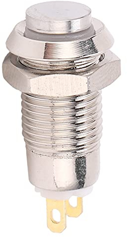 Interrupteur à Bouton-poussoir en Acier Inoxydable de 8 Mm Interrupteur à Bouton-poussoir en Métal pour Sonnette Interrupteur de Démarrage à Verrouillage Automatique étanche Interrupteurs à Bouton-pou