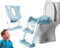 Edibaby, Toilettensitz Kinder, Toiletten-Adapter mit Treppe, für WC, Tragbar, Verstellbar, voll Kompatibel, gepolstertes Kissen, Alter 1 bis 7 Jahre (Grau und Weiß)