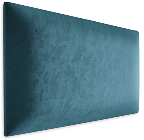 Muralo Cojín de pared de terciopelo de tela, panel tapizado para dormitorio, salón, cama, tapizado de pared, cabecero de cama, moderno de lujo acolchado, panel acolchado (60 cm x 40 cm, azul)
