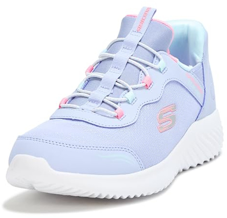 Skechers Girl's Bounder Simple Cute Slip-in Trainers, Lavender Synthetic/Trim, 2.5 UK Child