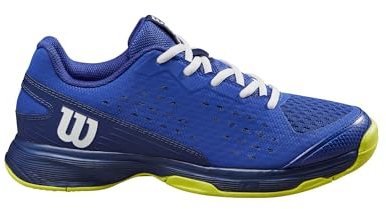 Wilson Rush Pro Tennis Shoe, Bluing/Blue Print/Safety Yellow, 34 EU