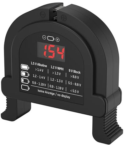 Ansmann Testeur de batterie numérique compact pour piles alcalines AA, AAA, C, D et 9 V et NiMH