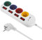 Maclean MCE508 Regleta de 4 Enchufes Tipo E con 2 Puertos USB (A y C) 5V/3.1A QC 2.0, USB-C 18W PD | Toma Múltiple, máx. 2500 W 10 A | Cable de 1,5 m (Blanco/Multicolor)