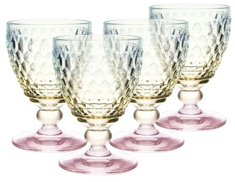 Villeroy & Boch Boston Pearl Wasserkelch 4er Set, Bunt Schimmernd, Spülmaschinenfest, Glas für Wasser und Säfte, Wasserglas, Trinkglas, Buntes Glas, Saftglas, Kristallglas