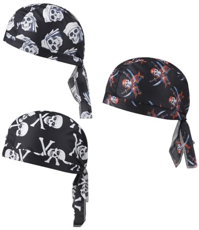 3 pièces Bandana Homme Sport Bandana de Cyclisme Bonnet sous Casque de Vélo Respirant Bonnet Cyclisme Homme Bandeau Sèche Rapide pour Moto Danse Camping Tennis