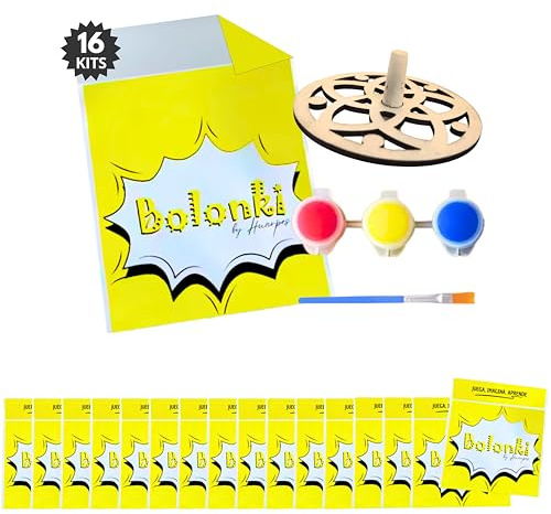 Bolonki Kit 16 Peonzas para Pintar, para Detalle Cumpleaños Niños, Regalos Cumpleaños Niños Colegio, Detallitos Alumnos Primaria, Manualidades Niño, Ideas Regalitos para Invitados, Relleno Piñata