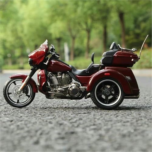 Motorcykel Modell leksaksmotorcykel trehjulingar die gjuten metall För miniatyr 1:12 samling present till För Harley för Davidson CVO för Tri Glide 2021(Black- Silver)