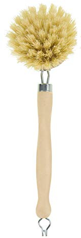 Elliott Wooden Dish Brush, Natural Tampico and Metal Fixings, Removable and able Brush Head, Plastic Washing up, Dimensions 240 X 55 X 35mm