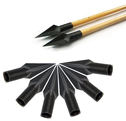Huntingdoor Archery Points Broadhead Arrows 178grain Metal Hunting Arrow Heads Glued on Archery Arrowheads for DIY Wooden Bamboo Hunting Arrows, 6/ 12Pcs