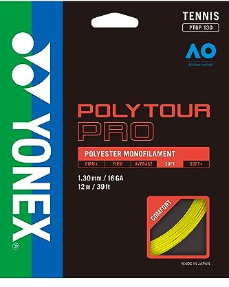 Yonex Unisex's Poly Tour Pro String Set-Yellow, 1.3 mm
