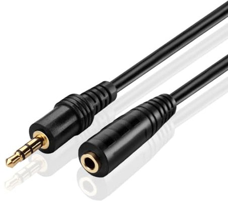 TNP AUX Headphone 3.5mm Extension Cable (12 Feet) - Male to Female Extender Audio Auxiliary Jack Adapter Wire Cord Plug Connector for iPhone iPod iPad, Smartphone Tablet, Home Car Speaker System