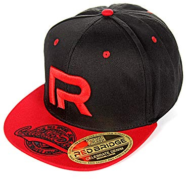 Redbridge Unisex Snapback Caps Kappe Baseball-Cap Mütze Bestickt R-Logo R31753 Schwarz-Rot One Size