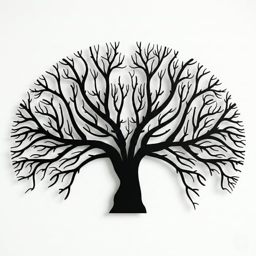 DEKADRON Decorazione da parete in metallo, albero, decorazione per la casa, soggiorno, cartello da parete,decorazione d'interni, decorazioni per interni ed esterni, scultura da parete (120x85 cm)