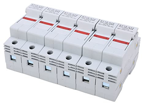 Base Porte Fusible, RT18 63X Base Porte Fusible Montée Sur Rail Avec Lumière LED pour Noyau de Fusible RO16 14X51mm 63a 500 690V(2P)