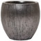 VIVANNO Blumentopf Pflanzkübel Fiberglas Silber Schwarz geriffelt Cairo 29x28