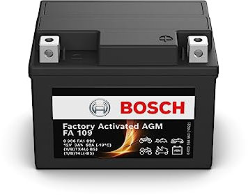 Bosch FA109 - AGM-Motorradbatterie - 12V 50A 3Ah - Geeignet für Motorräder, Motorräder, Enduros, Roller, Quads, Jetskis - Kompatibel M6001, BTX4L-BS, BTX4L, BT4L-BS, BT4L
