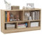 KOMFOTTEU Spielzeugschrank Kinder, Spielzeugregal mit 5 Fächer in 2 verschiedenen Größen, Kinderregal Bücherregal Holz, Aufbewahrungsschrank für Bücher & Spielzeug, 111 x 30 x 61,5 cm (Natur)