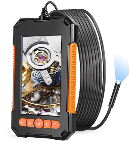 Endoskopkamera mit Licht, 1080P HD Industrie Endoskop Kamera, Inspektionskamera Wasserdichtes Schlangenkamera Teleskopkamera Kanal Endoskop Kamera, 1M Halbstarres Kabel