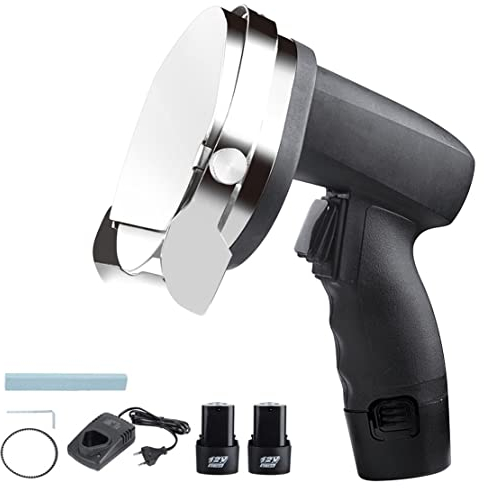 Coltello Elettrico per Kebab, Coltello Professionale Senza Fili Shawarma Doner Kebab, Coltello Portatile per Tagliare Il Kebab a fette giroscopico da 80 W, Spessore 0,02-0,31,BlackCordless (Blackco