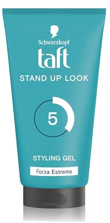 Taft Stand Up Look Styling Gel 150ml, Gel capelli uomo e donna a lunga durata per i look più estremi, con formula vegana, delicato su capelli e cuoio capelluto