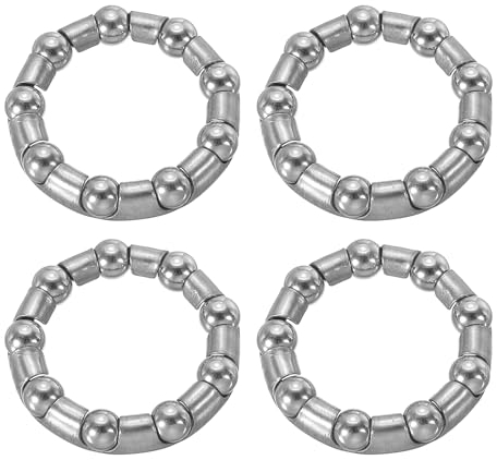 PATIKIL Rodamiento de Biela de Bicicleta 15/64 x 9 Bolas, 4 Unidades de Rodamientos de Bicicleta de Acero Inoxidable para Reemplazo de Piezas de Bicicleta, Color Plata