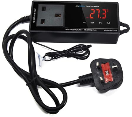 Hsthe Sea Aquarium and Reptil Thermostat Elektronisk högprecisionstemperaturkontroll Uppvärmning och kylning Temperaturregulator Termostat nödvändig för husdjursmiljö