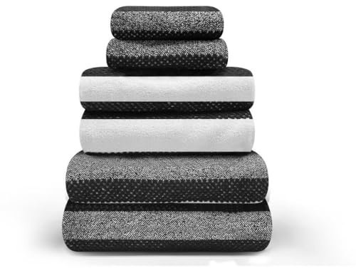GC GAVENO CAVAILIA Juego de 2 Toallas de baño Grandes, 100% algodón Egipcio, Altamente absorbentes de Agua y Secado rápido, Toallas de baño extragrandes, fáciles de cuidar y duraderas, Color carbón