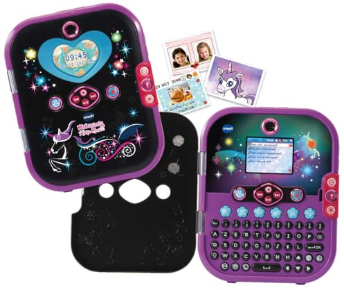 VTech - KidiSecrets Diario Secreto Digital, Reconocimiento Facial, Cámara Fotos y vídeo, MP3, Luces, Juegos Educativos y Mascota Virtual, Regalo niños +5 años, Versión ESP