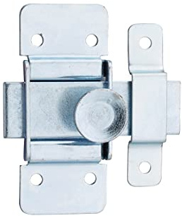Targette en Acier Zingué, Pêne Plat 18 mm, Sécurité pour Meuble, Résistance à La Corrosion, Design Pratique, Installation Facile, Dimensions Compactes, Bouton Rond Nickelé, THIRARD